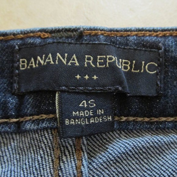BANANA REPUBLIC WOMEN'S SIZE 4 S JEANS DARK BLUE DENIM MID RISE BOOT CUT - Picture 8 of 10